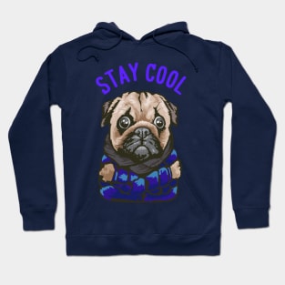 Stay Cool Pug Dogs Illustration Hoodie